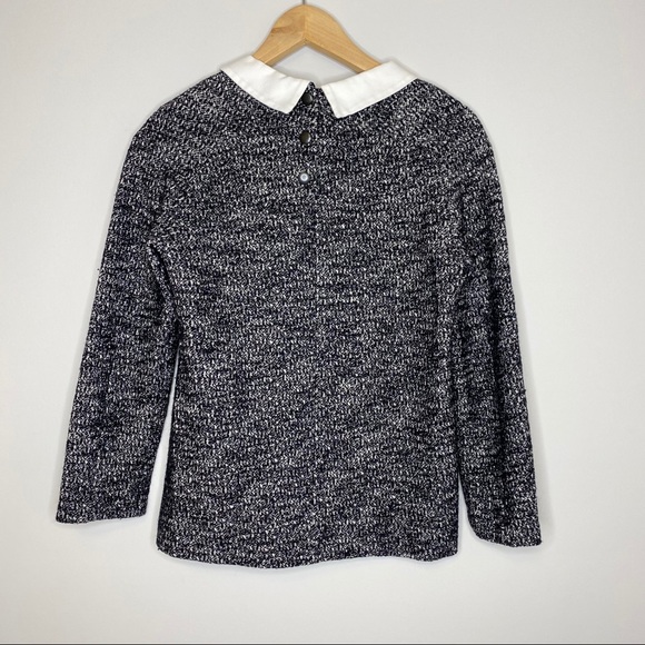 Sandro White Collar - Black & White Marled Top - Picture 2 of 8